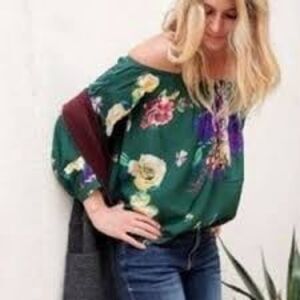 Anthropologie Maeve Floral Tallie Cold Shoulder Silk Blouse XS